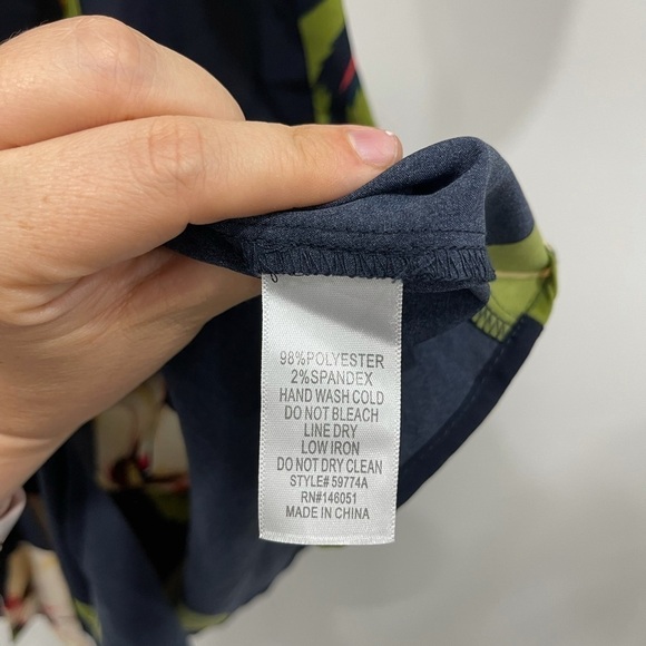 Monteau Faux Wrap Button Front Floral Dress Navy S - Picture 5 of 6